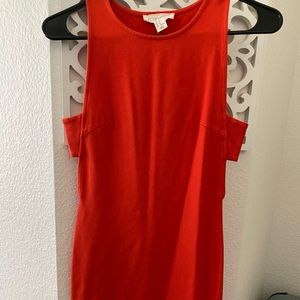 Bright orange bodycon dress